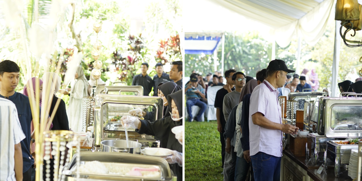 Sajian makanan dan gubukan